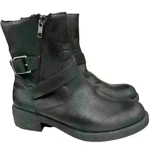 Rocket Dog Women's Black Biker Fashion Boot Zip Up Inner Ankle Closure Size 8 - Picture 7 of 9